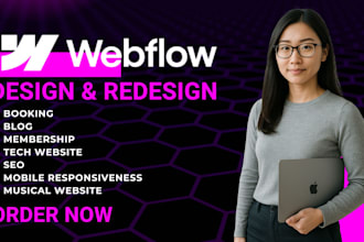 design webflow website redesign webflow website or covert figma UI to webflow