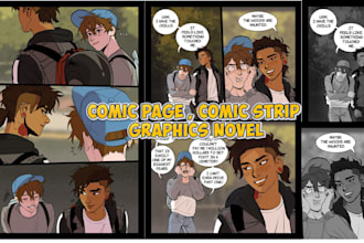 create comic page , comic script, anime manga, graphic novel comic storyboard