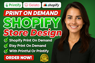 setup etsy pod, shopify pod on gelato, printify, printful, shopify printful seo