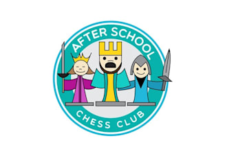 design mascot kid friendly chess club logo
