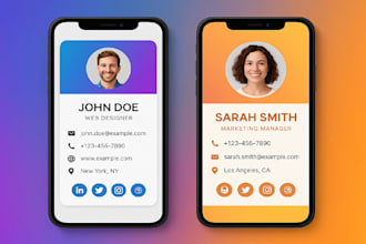 do print ready and digital business card with a qr code