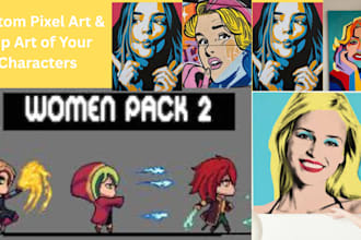 create custom pixel art of your characters, concepts or pop art in retro style