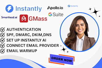 setup instantly ai, gmass, mailwiz for email warmup and cold email outreach