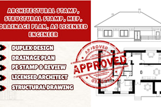 architectural stamp, structural stamp, mep, drainage plan, as licensed engineer