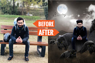 do photo manipulation, photo retouching and photo editing