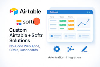 create custom airtable, airtable databases and softr web app