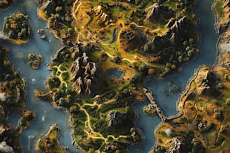 design vector maps, event maps, fantasy festival maps