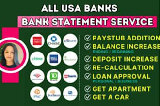do bank statement reconciliation, paystubs and bookkeeping