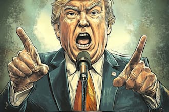create a political cartoon or editorial illustration