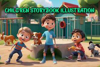 design child book illustration and 3d children book illustration