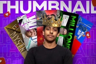 design creative and clickbait youtube thumbnail