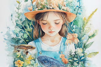 illustrate your d and d character watercolor portrait