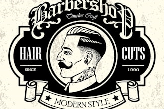 design a gorgeous barbershop logo in illustrator design