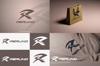 design a logo and present it with realistic branding previews