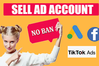 create facebook and tiktok agency account for sell