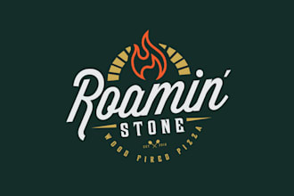 design high quality wood fired pizza logo