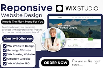 design wix studio site, calendly integration coaches site, wix booking system
