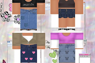 custom roblox clothing, minecraft avatar, anime cartoon