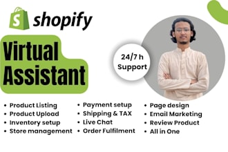 virtually assist and maintain your shopify store and product inventory