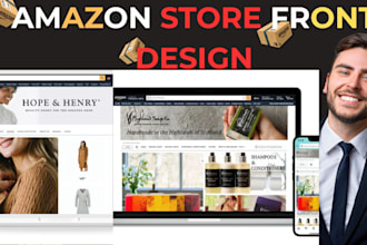 create amazon store front layout design products label amazon promotion sales