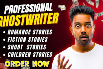 ghostwrite romance fiction short stories and children books professionally