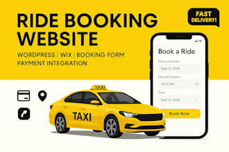 taxi limo chauffeur ride booking website with payment aand vehicle hire system