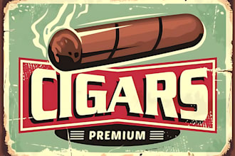 do cigar label, cigar logo, cigar box and cigar band design