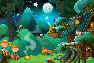 create fantastic african american children story book illustrations
