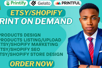 etsy shopify print on demand store printify printful  print on demand etsy pod