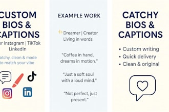 write catchy bios or instagram captions that stand out