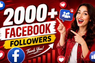 add your 2000 facebook like, followers organically