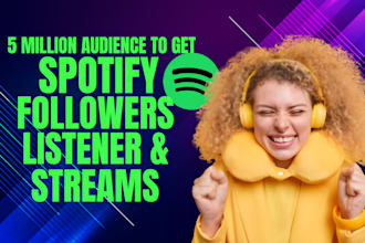 increase 5m spotify followers monthly listener with streams