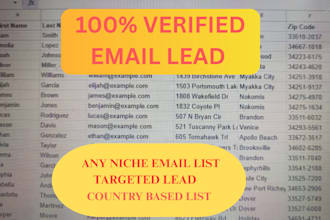 do niche targeted verified email list, b2b, bulk email list for email marketing