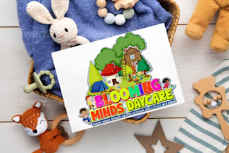 do kids, daycare, childcare, preschool and toy shop logo design