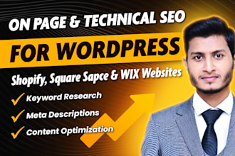 do on page technical SEO for wordpress shopify square sapce and wix websites