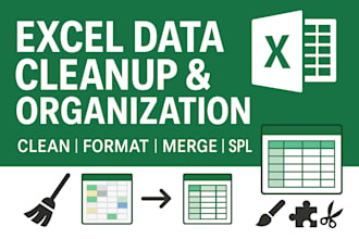 clean, format, merge, split excel data