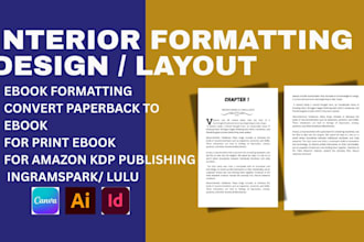 book interior formatting, interior layout, amazon kdp publish, epub ingram spark