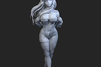 remake 3d nsfw character,female figure stl toy sculpture,sfw statue for 3d print