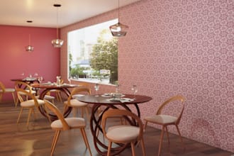 render 3d interior, café, coffee shop restaurant, design,sauna,lounge pub