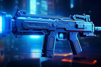 realistic 3d sci fi gun,3d model game assets,weapon,gun,grenade model,sword gun