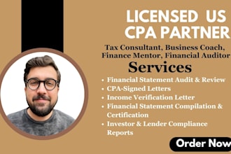 sign CPA letters  for income verification, audit and review financial statement