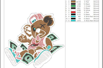 do embroidery digitizing  design 3d puffy shanil dst ,pes,emb