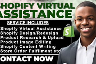 be shopify virtual assistance, audit store, store manager, SEO shopify marketing