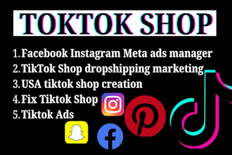 setup tik tok shop dropshipping marketing campaign fb instagram meta ads manager