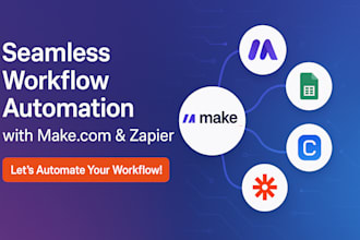 build zapier, integromat, make com automation workflow