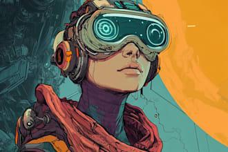 make a sci fi character illustration or sci fi character