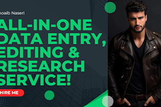 do accurate data entry, web research, PDF to word conversion, and excel tasks