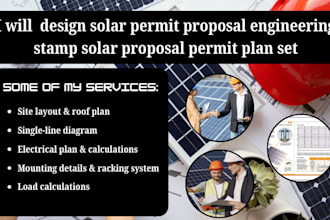 design solar permit proposal engineering stamp solar proposal permit plan set