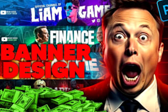 design professional youtube banner, logo, channel setup