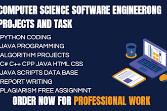 do computer science software, java, cpp, python programming tasks and projects